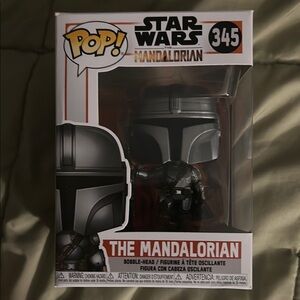 Funko Star Wars Mandalorian Figure in Silver and Black